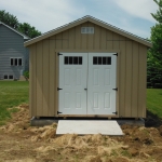 12x18 Gable 7' sides Oshkosh WI front view with glass in doors